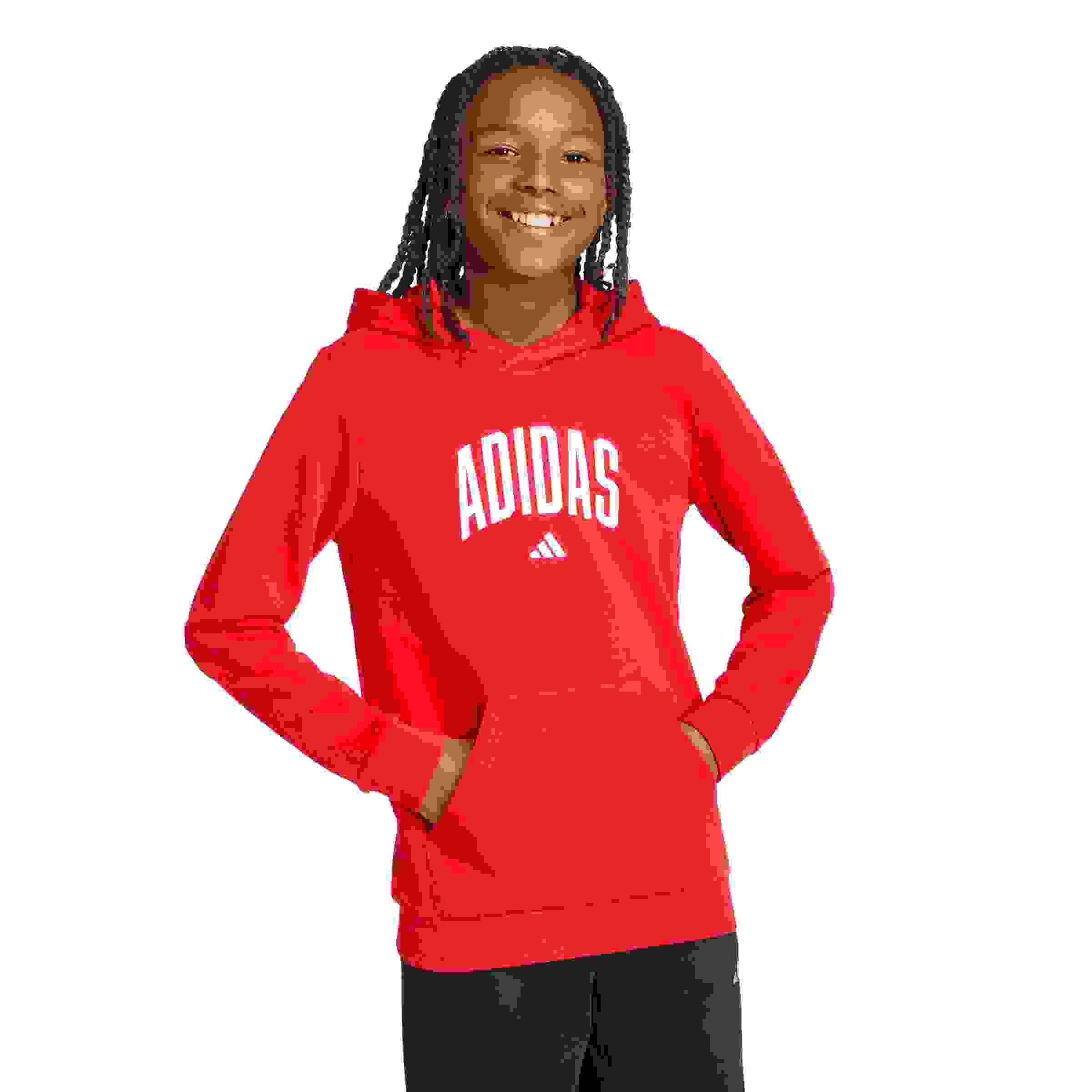 adidas Codes Collegiate Big Kids' Red Graphic Hoodie